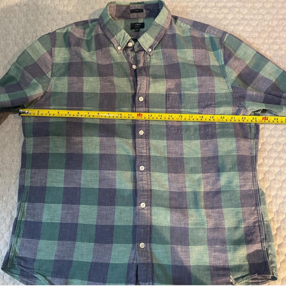 J Crew Green and Blue Plaid Shirt